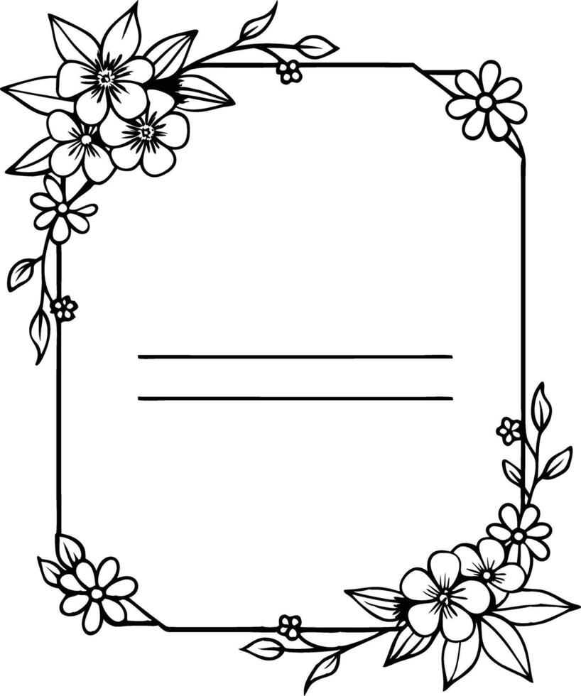 wedding invitation template Floral border and frame. floral, wedding, invitation, card, decoration, frame, flower, elegant vector