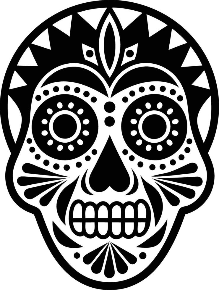 maxican tattoo illustration. seamless, repeating, print, nature, modern, ikat, tribal, vintage vector