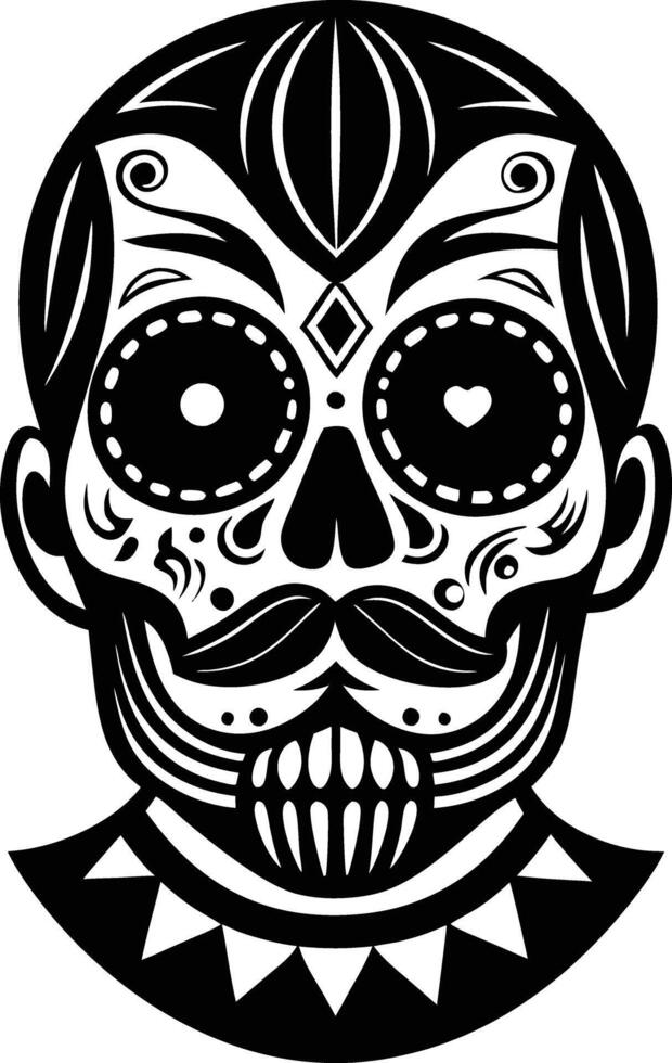 maxican tattoo illustration. seamless, repeating, print, nature, modern, ikat, tribal, vintage vector