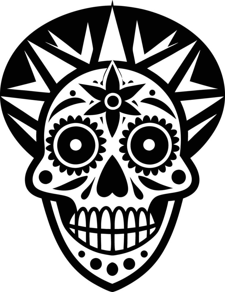 maxican tattoo illustration. seamless, repeating, print, nature, modern, ikat, tribal, vintage vector
