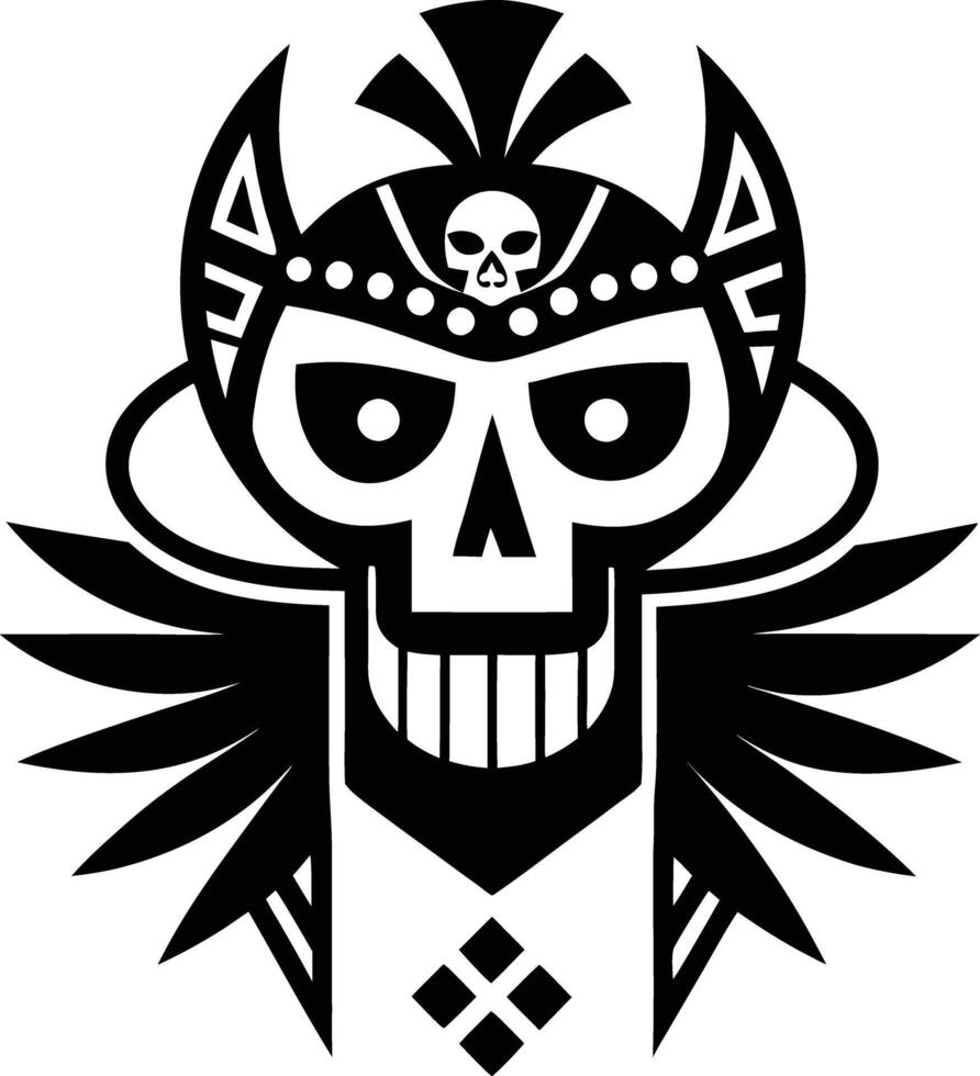 maxican tattoo illustration. seamless, repeating, print, nature, modern, ikat, tribal, vintage vector