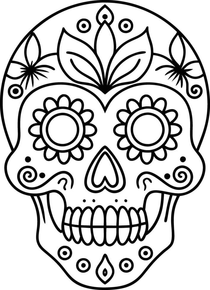 maxican tattoo illustration. seamless, repeating, print, nature, modern, ikat, tribal, vintage vector
