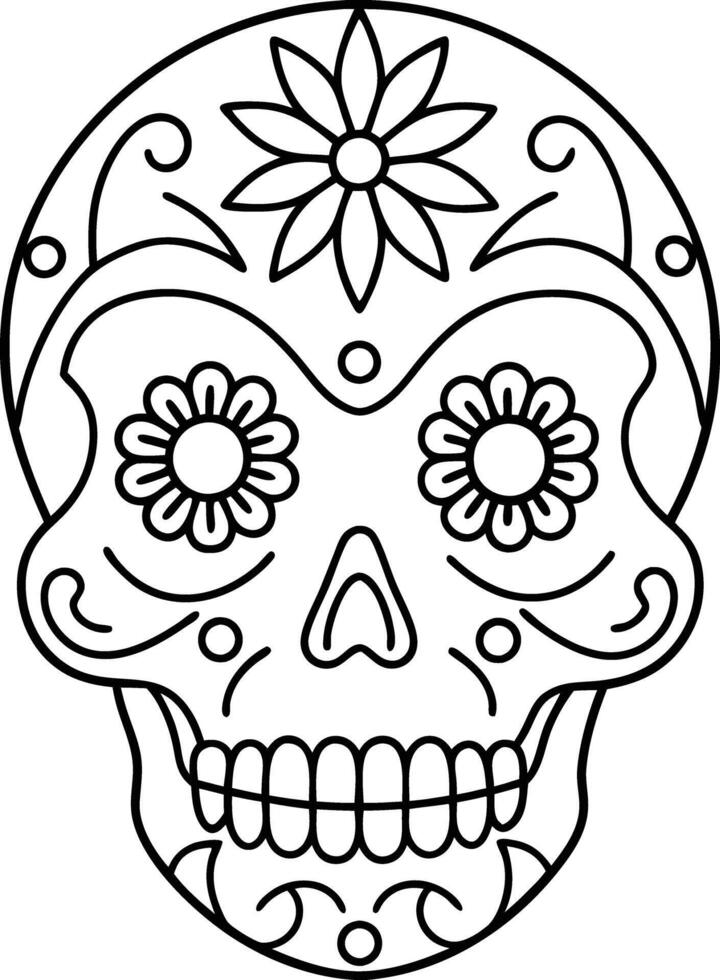 maxican tattoo illustration. seamless, repeating, print, nature, modern, ikat, tribal, vintage vector