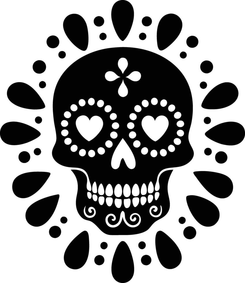 Maxican skull with splash illustration mexican, skull, dead, death, skeleton, scary, muertos, rose, sugar, vintage, vector