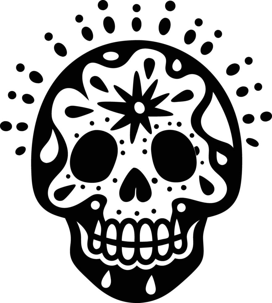 Maxican skull with splash illustration mexican, skull, dead, death, skeleton, scary, muertos, rose, sugar, vintage, vector