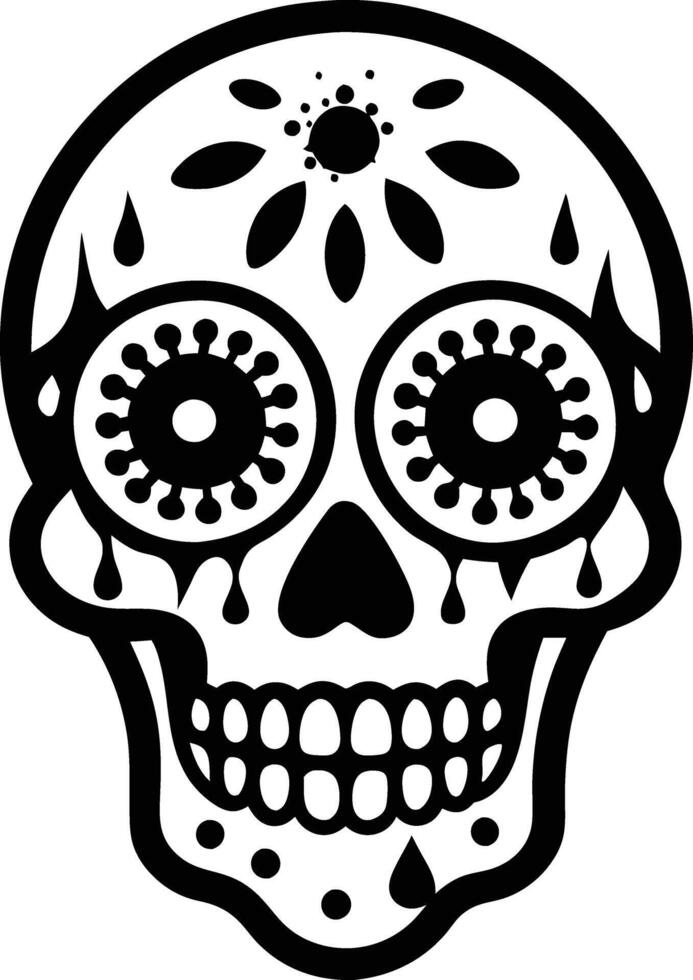Maxican skull illustration mexican, skull, dead, death, skeleton, scary, muertos, rose, sugar, vintage,dia de los muertos vector