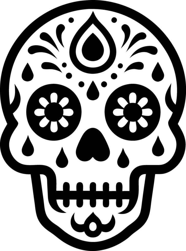 Maxican skull illustration mexican, skull, dead, death, skeleton, scary, muertos, rose, sugar, vintage,dia de los muertos vector