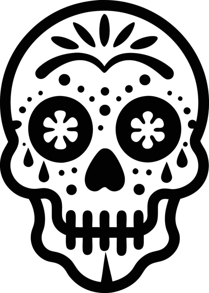 Maxican skull illustration mexican, skull, dead, death, skeleton, scary, muertos, rose, sugar, vintage,dia de los muertos vector