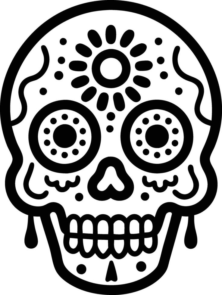 Maxican skull illustration mexican, skull, dead, death, skeleton, scary, muertos, rose, sugar, vintage,dia de los muertos vector