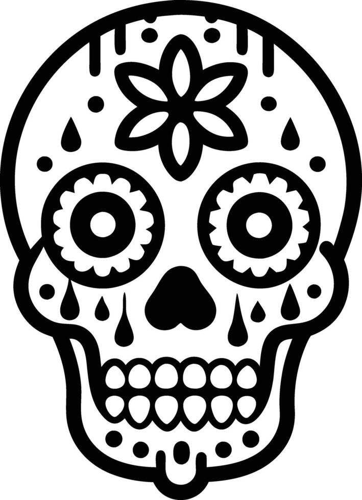 Maxican skull illustration mexican, skull, dead, death, skeleton, scary, muertos, rose, sugar, vintage,dia de los muertos vector