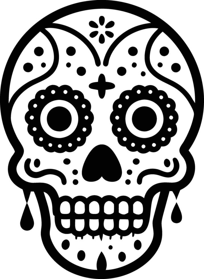 Maxican skull illustration mexican, skull, dead, death, skeleton, scary, muertos, rose, sugar, vintage,dia de los muertos vector