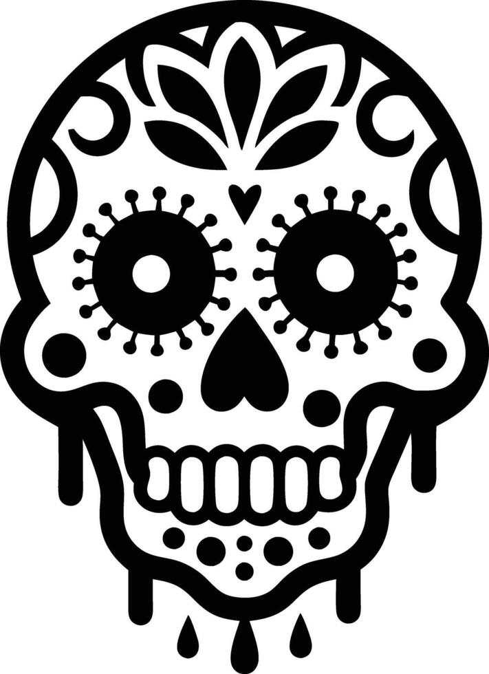 Maxican skull illustration mexican, skull, dead, death, skeleton, scary, muertos, rose, sugar, vintage,dia de los muertos vector