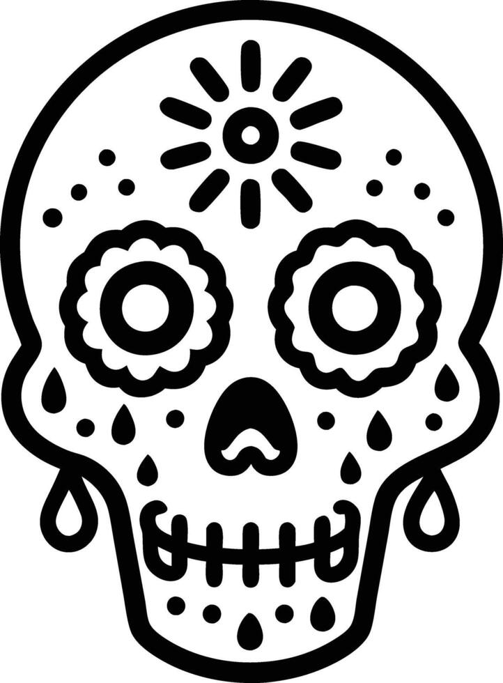 Maxican skull illustration mexican, skull, dead, death, skeleton, scary, muertos, rose, sugar, vintage,dia de los muertos vector