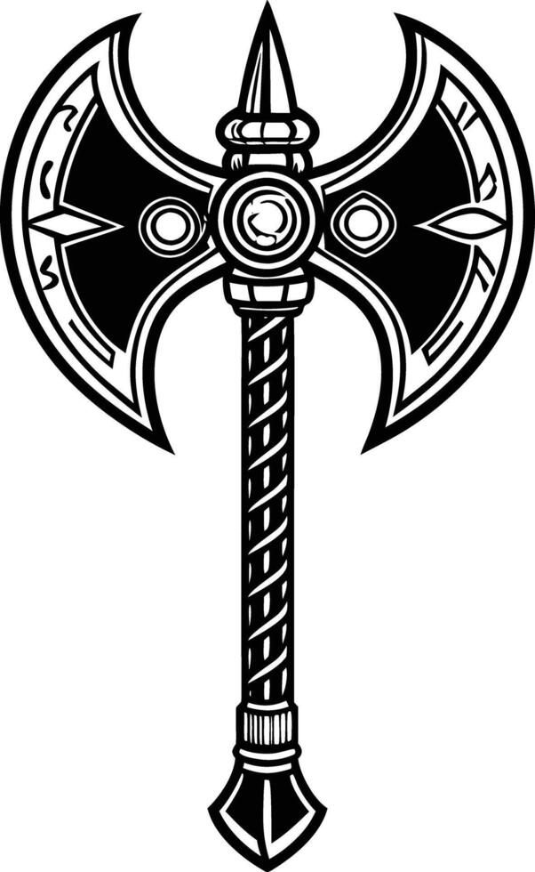 negro y blanco hacha ilustración. carpintería, línea arte, leñador, carpintería, de madera, hacha, carpintero, vector