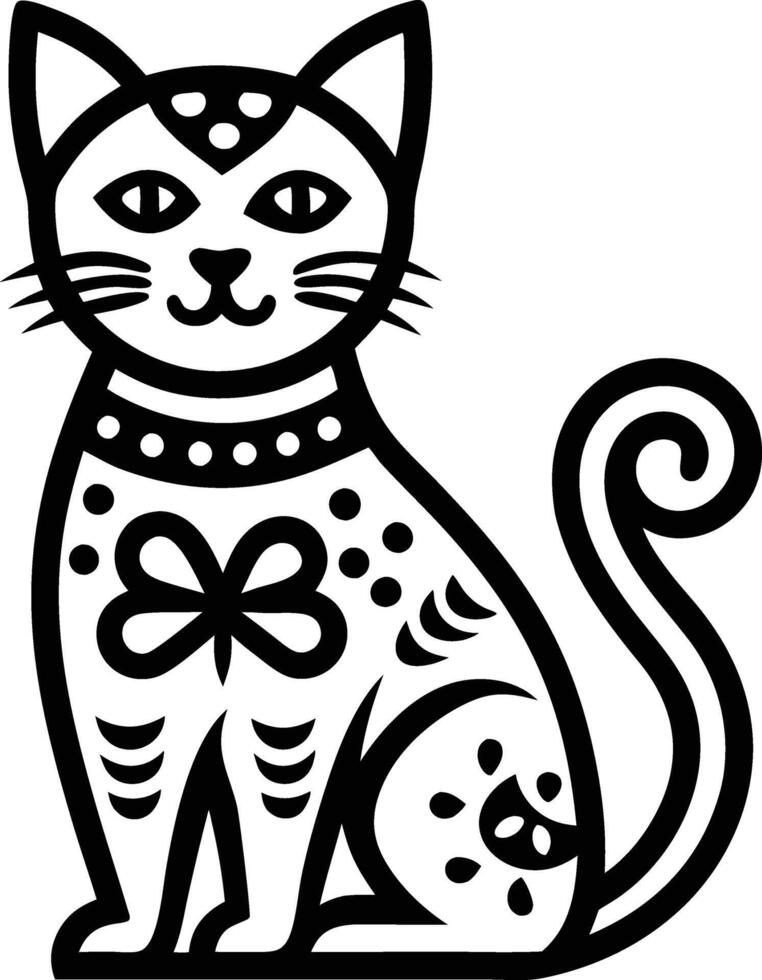 decorative cat line art illustration black and white. pets, shorthair, tail, red, purebred, british, posing, paw, vector