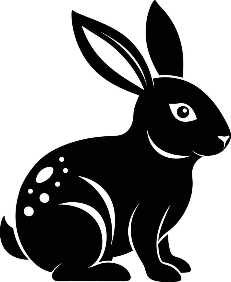 decorative rabbit illustration. cute, animal, bunny, rabbit, easter, pet, domestic, fur, fluffy, adorable, vector
