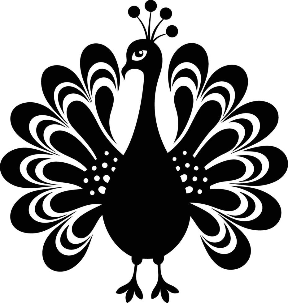 decorative peachock illustration. beautiful, trees, spring, park, peacocks, elegant, peacock feathers vector