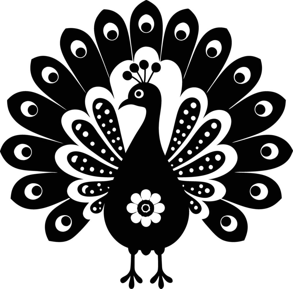 decorative peachock illustration. beautiful, trees, spring, park, peacocks, elegant, peacock feathers vector