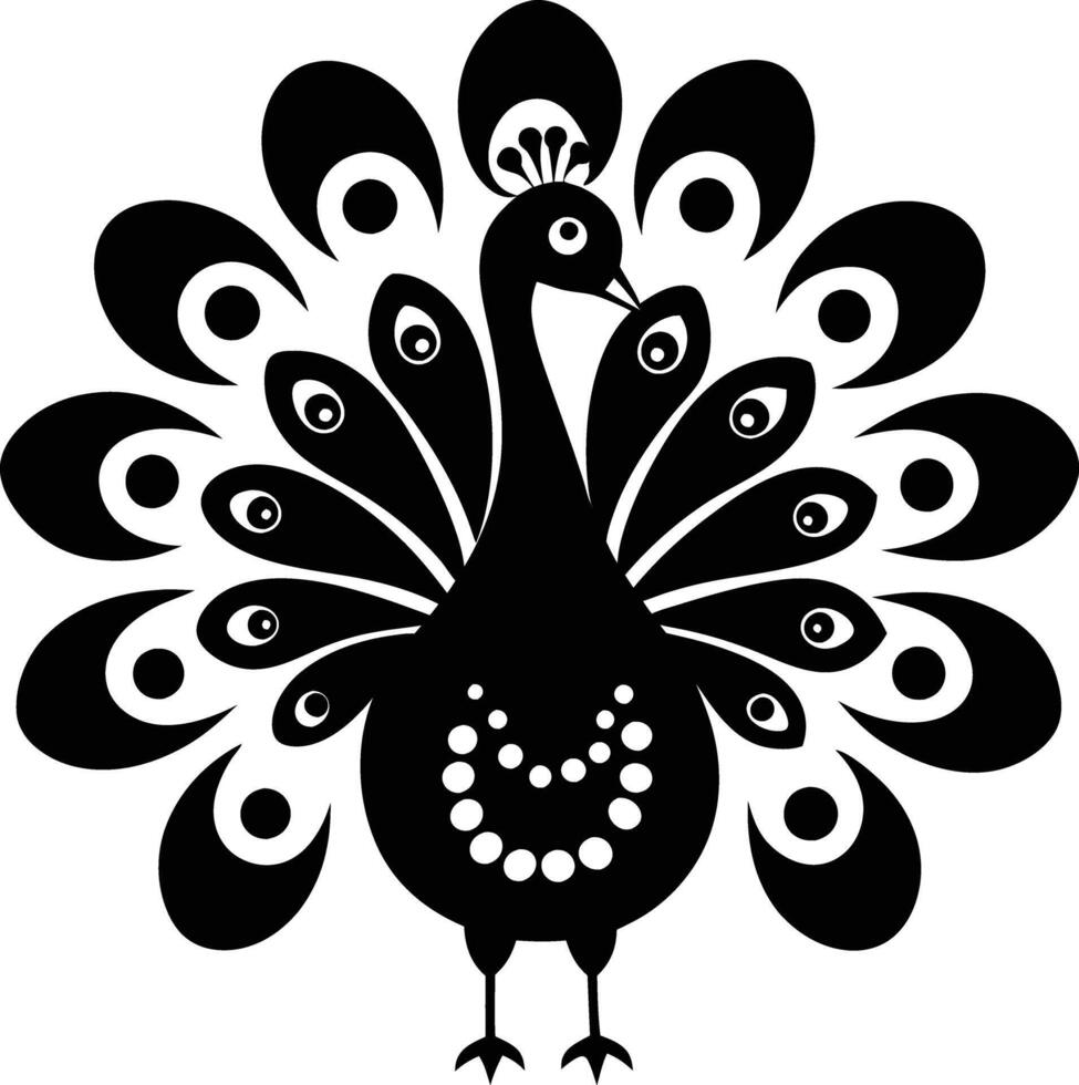 decorative peachock illustration. beautiful, trees, spring, park, peacocks, elegant, peacock feathers vector
