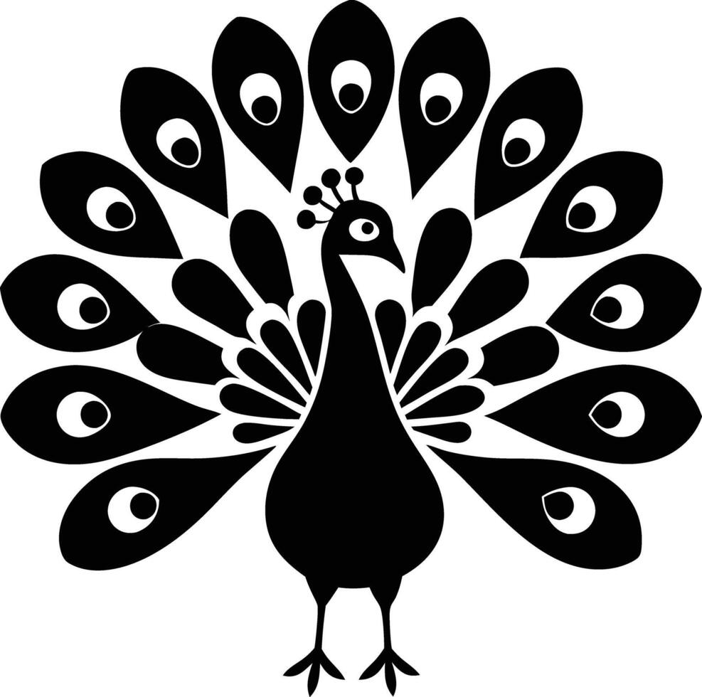 decorative peachock illustration. beautiful, trees, spring, park, peacocks, elegant, peacock feathers vector