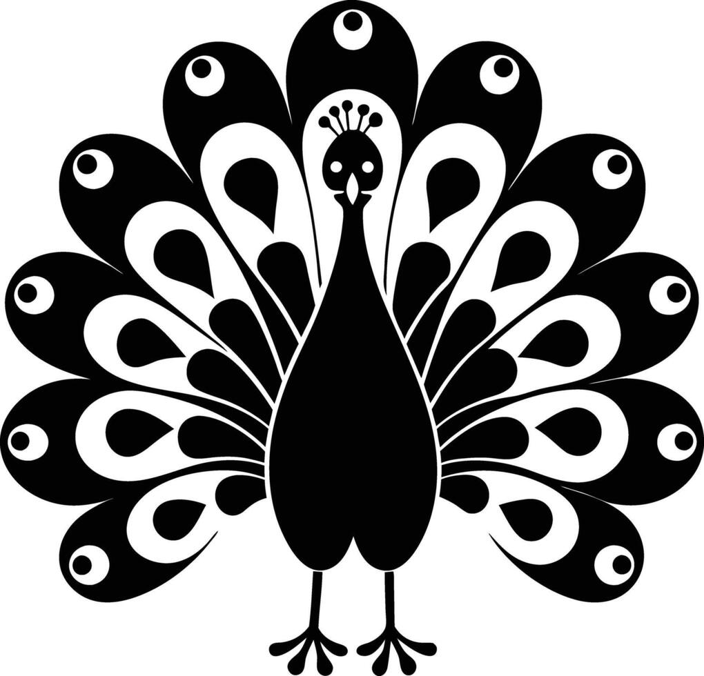 decorative peachock illustration. beautiful, trees, spring, park, peacocks, elegant, peacock feathers vector