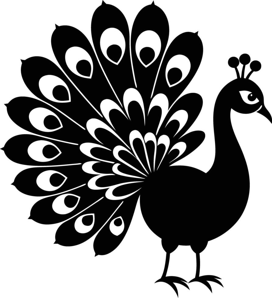 decorative peachock illustration. beautiful, trees, spring, park, peacocks, elegant, peacock feathers vector