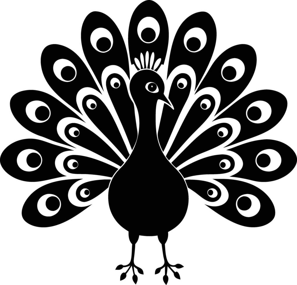 decorative peachock illustration. beautiful, trees, spring, park, peacocks, elegant, peacock feathers vector