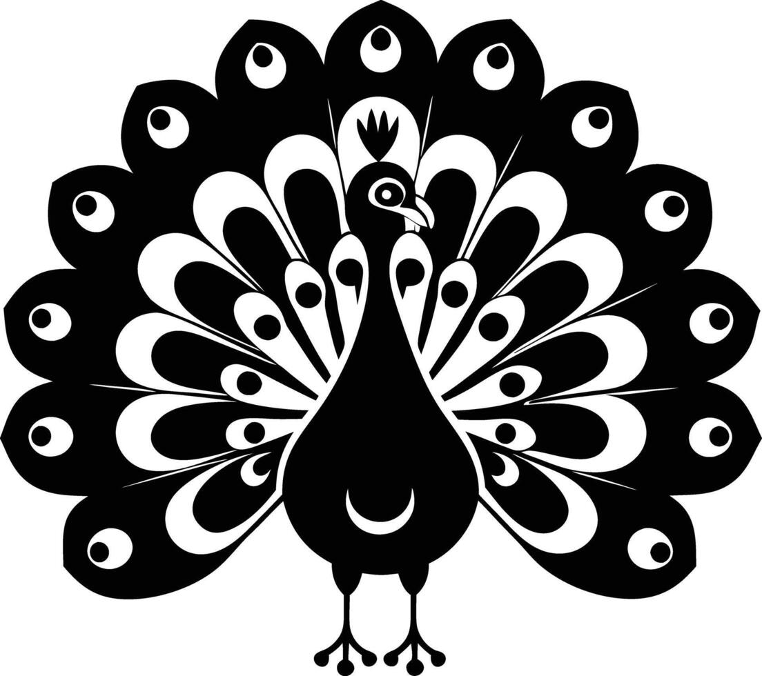 decorative peachock illustration. beautiful, trees, spring, park, peacocks, elegant, peacock feathers vector