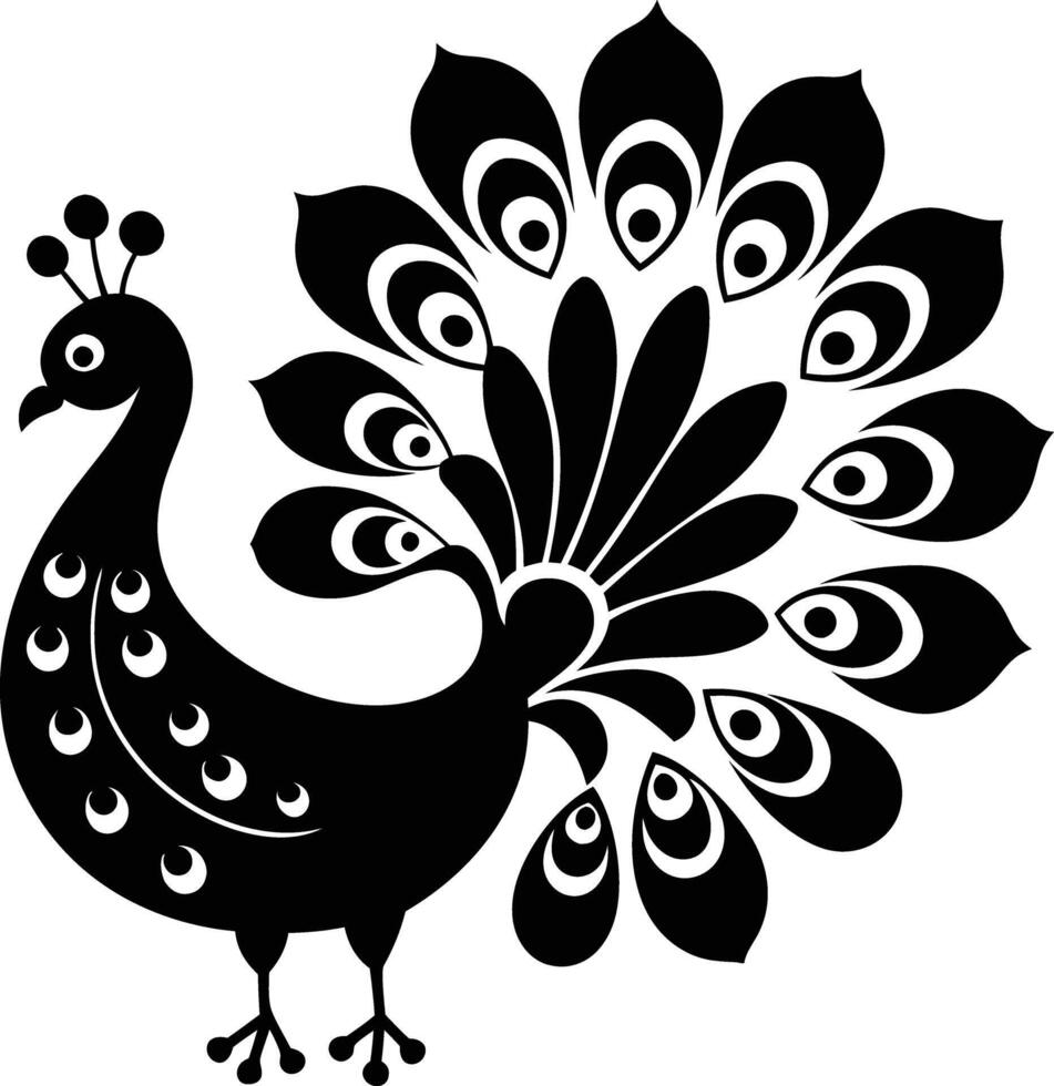 decorative peachock illustration. beautiful, trees, spring, park, peacocks, elegant, peacock feathers vector