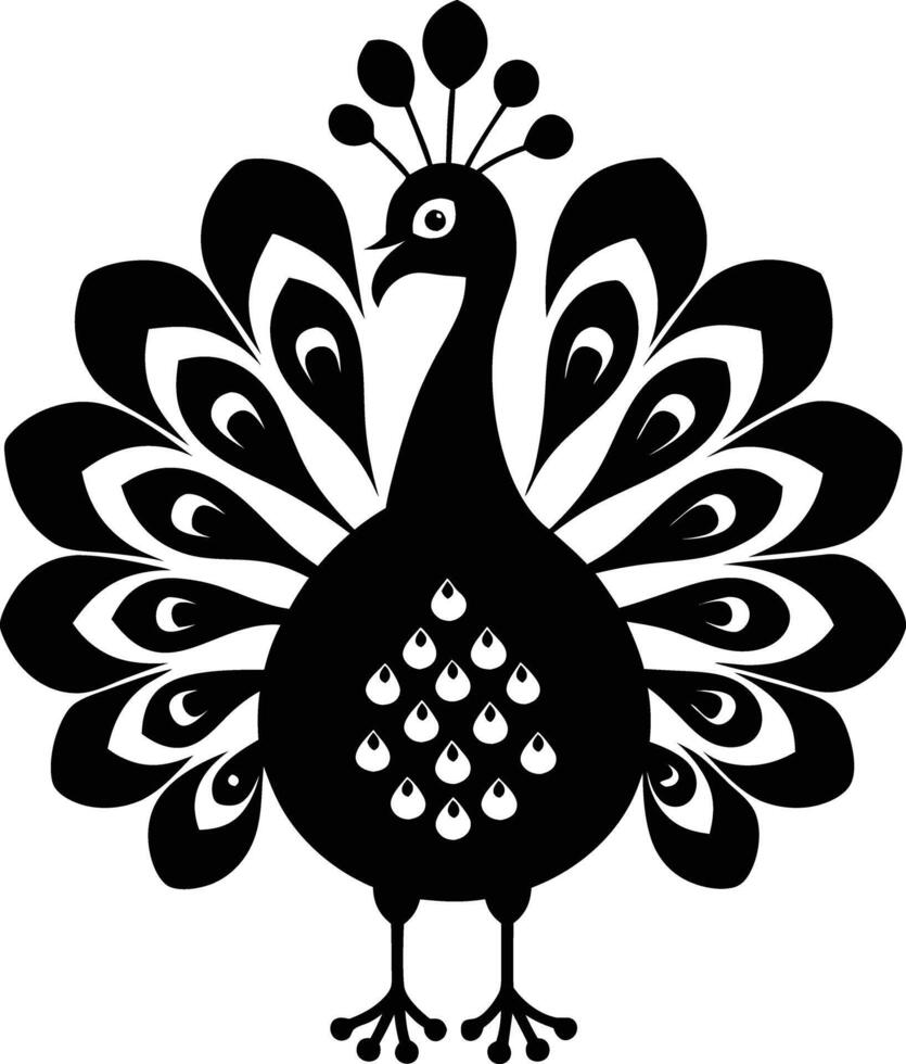 decorative peachock illustration. beautiful, trees, spring, park, peacocks, elegant, peacock feathers vector