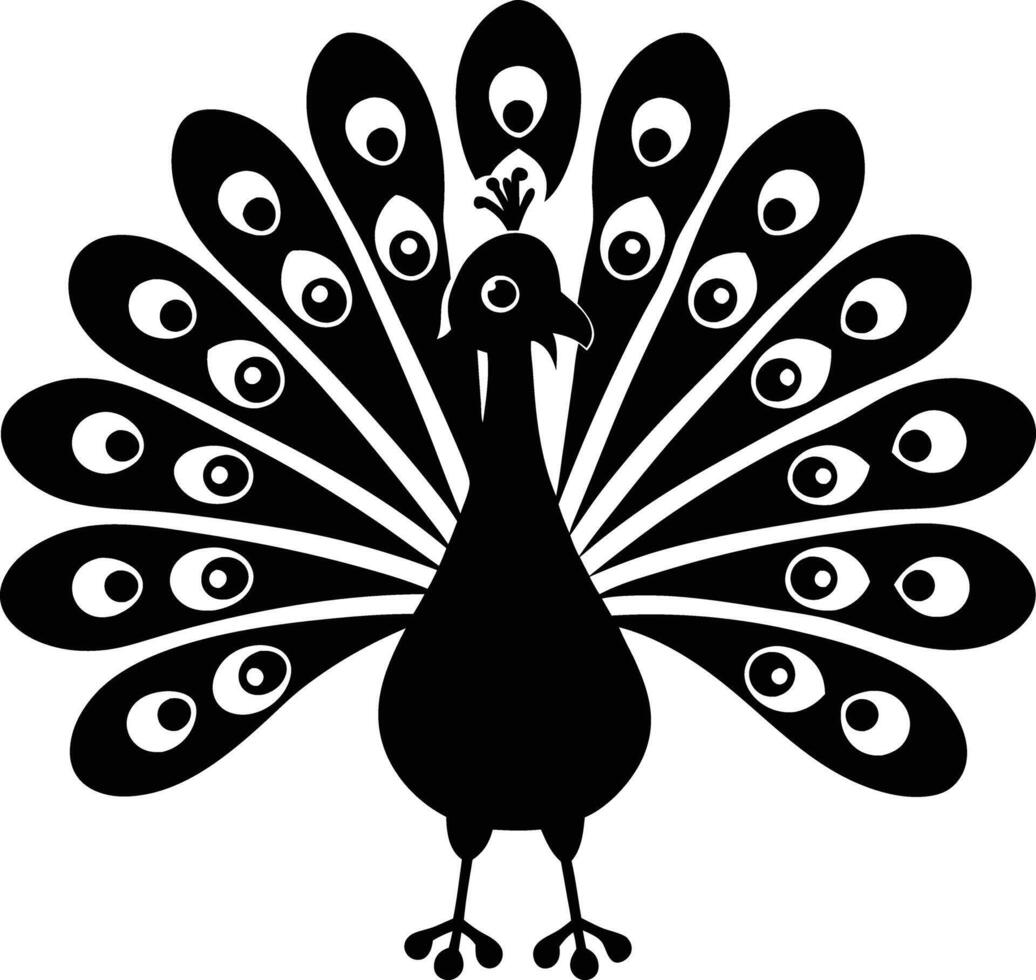 decorative peachock illustration. beautiful, trees, spring, park, peacocks, elegant, peacock feathers vector