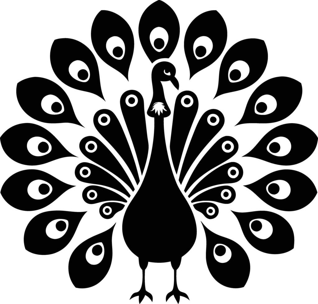decorative peachock illustration. beautiful, trees, spring, park, peacocks, elegant, peacock feathers vector