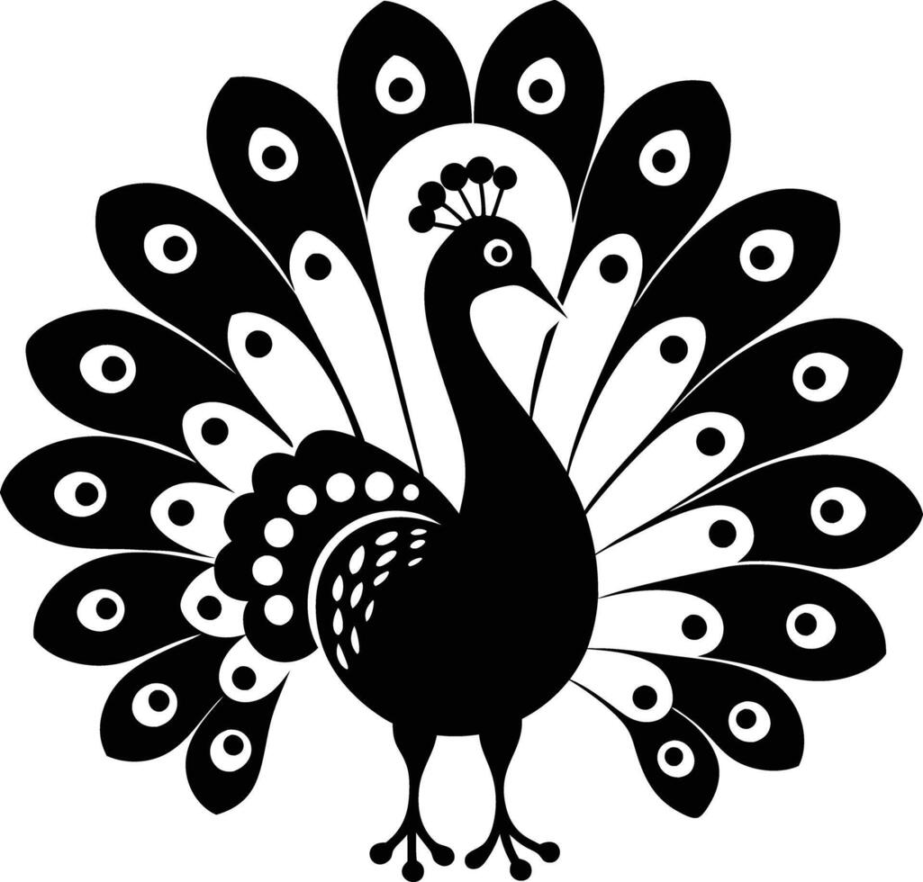 decorative peachock illustration. beautiful, trees, spring, park, peacocks, elegant, peacock feathers vector