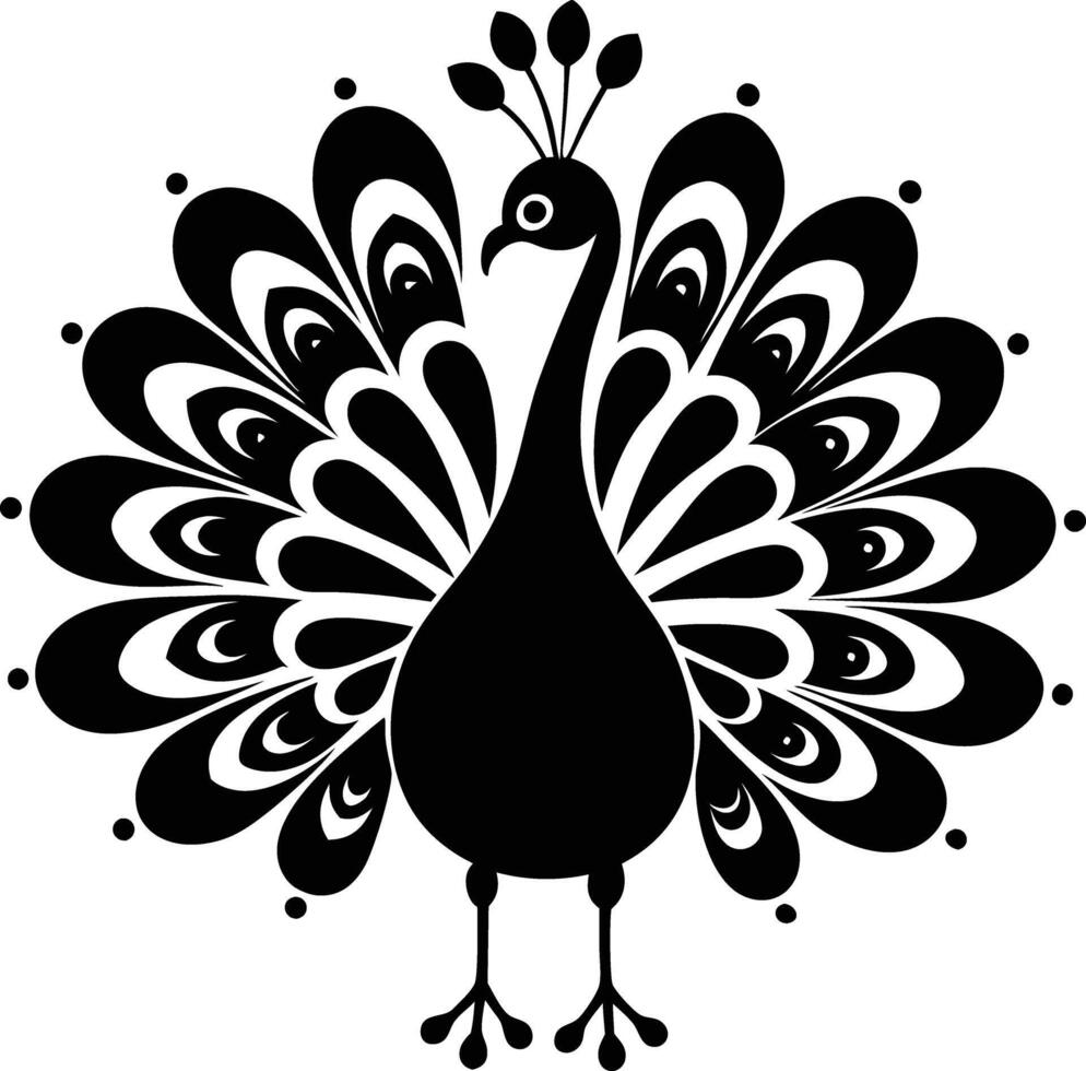 decorative peachock illustration. beautiful, trees, spring, park, peacocks, elegant, peacock feathers vector