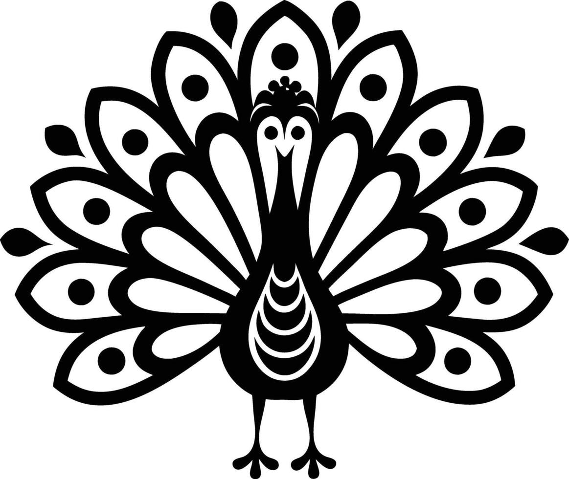 decorative peachock illustration. beautiful, trees, spring, park, peacocks, elegant, peacock feathers vector