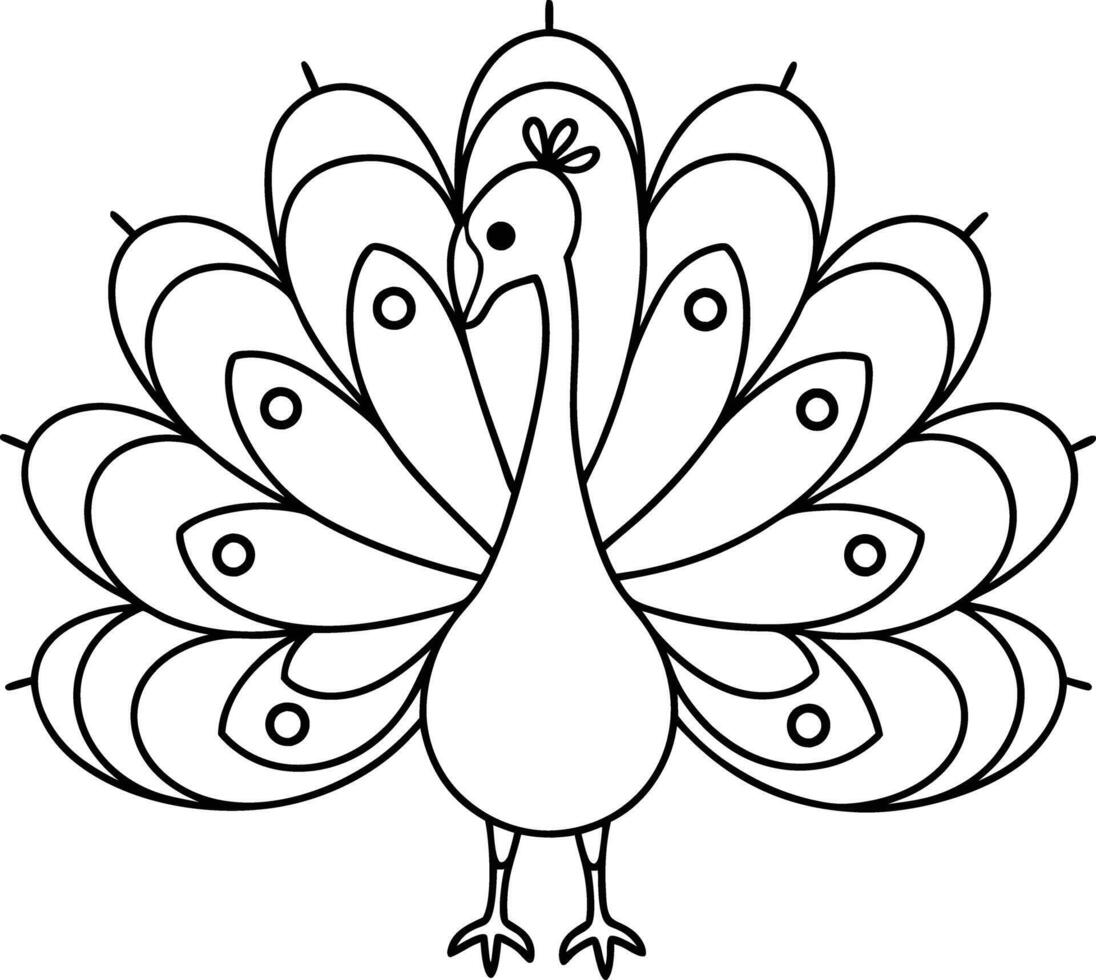 decorative peachock illustration. beautiful, trees, spring, park, peacocks, elegant, peacock feathers vector