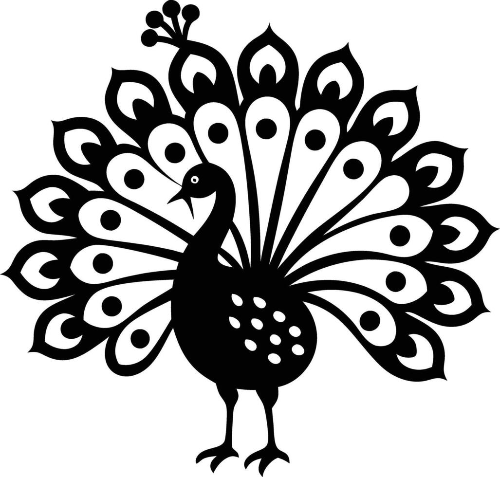 decorative peachock illustration. beautiful, trees, spring, park, peacocks, elegant, peacock feathers vector