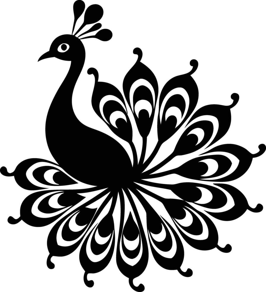 decorative peachock illustration. beautiful, trees, spring, park, peacocks, elegant, peacock feathers vector