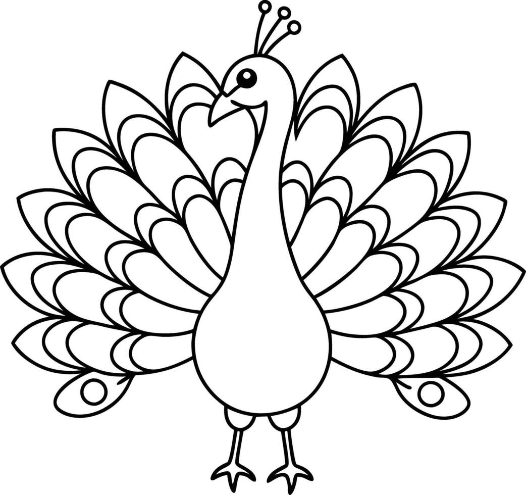 decorative peachock illustration. beautiful, trees, spring, park, peacocks, elegant, peacock feathers vector