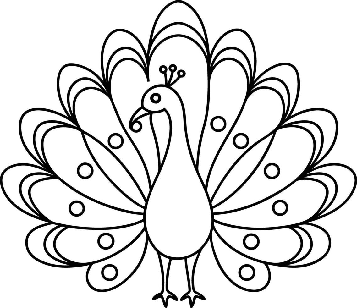 decorative peachock illustration. beautiful, trees, spring, park, peacocks, elegant, peacock feathers vector