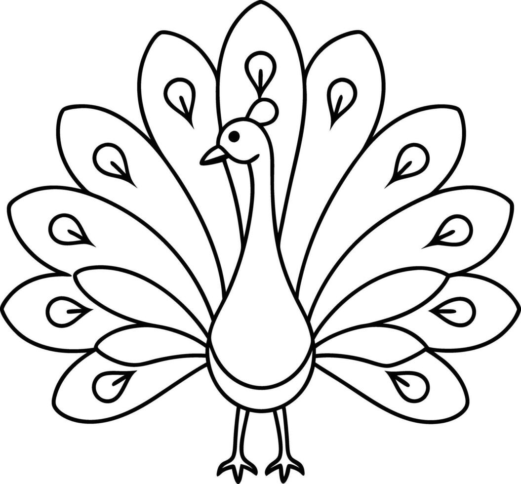 decorative peachock illustration. beautiful, trees, spring, park, peacocks, elegant, peacock feathers vector