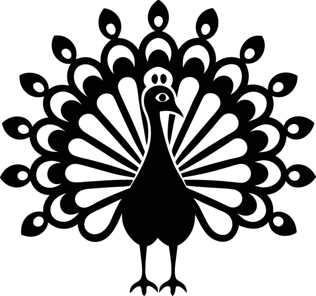 decorative peachock illustration. beautiful, trees, spring, park, peacocks, elegant, peacock feathers vector