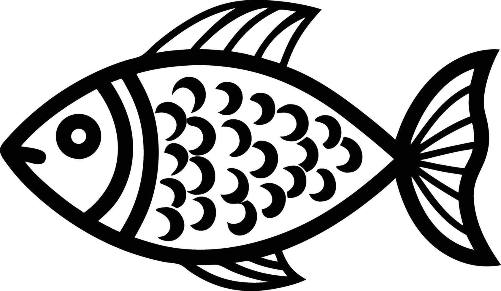 decorative fish line art. aquatic, water, nature, fresh, fish, sea vector