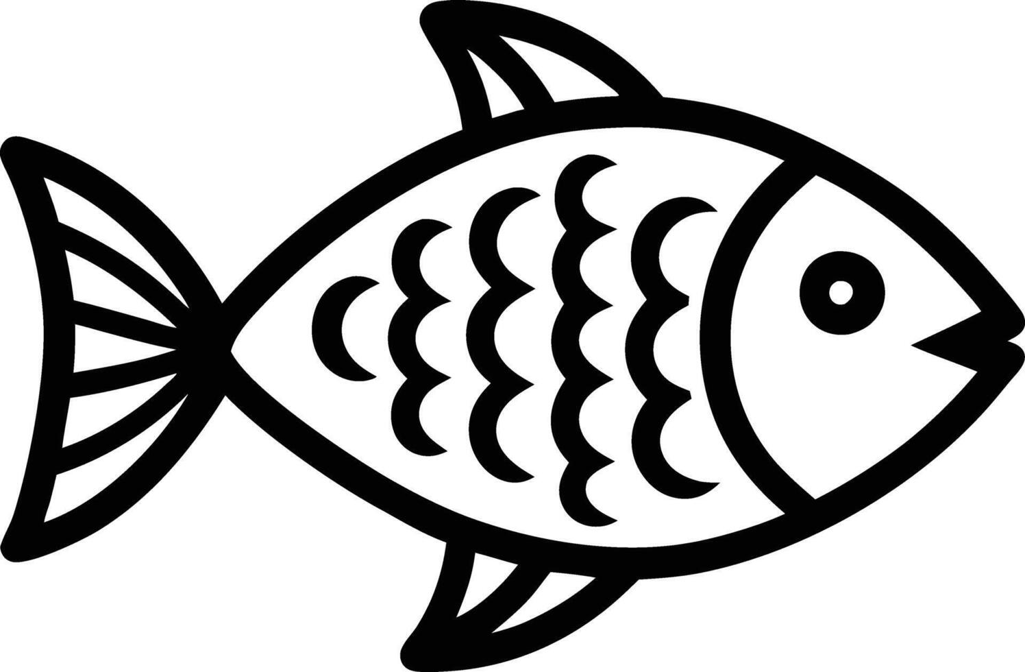 decorative fish line art. aquatic, water, nature, fresh, fish, sea vector