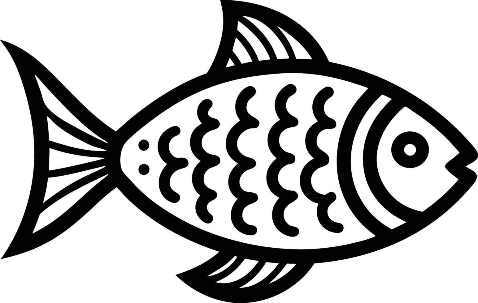 decorative fish line art. aquatic, water, nature, fresh, fish, sea vector