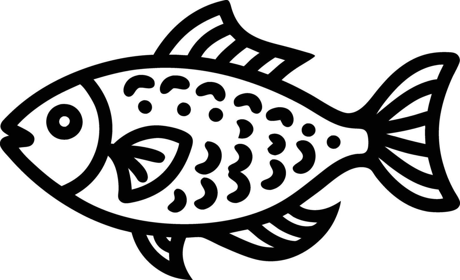 decorative fish line art. aquatic, water, nature, fresh, fish, sea vector