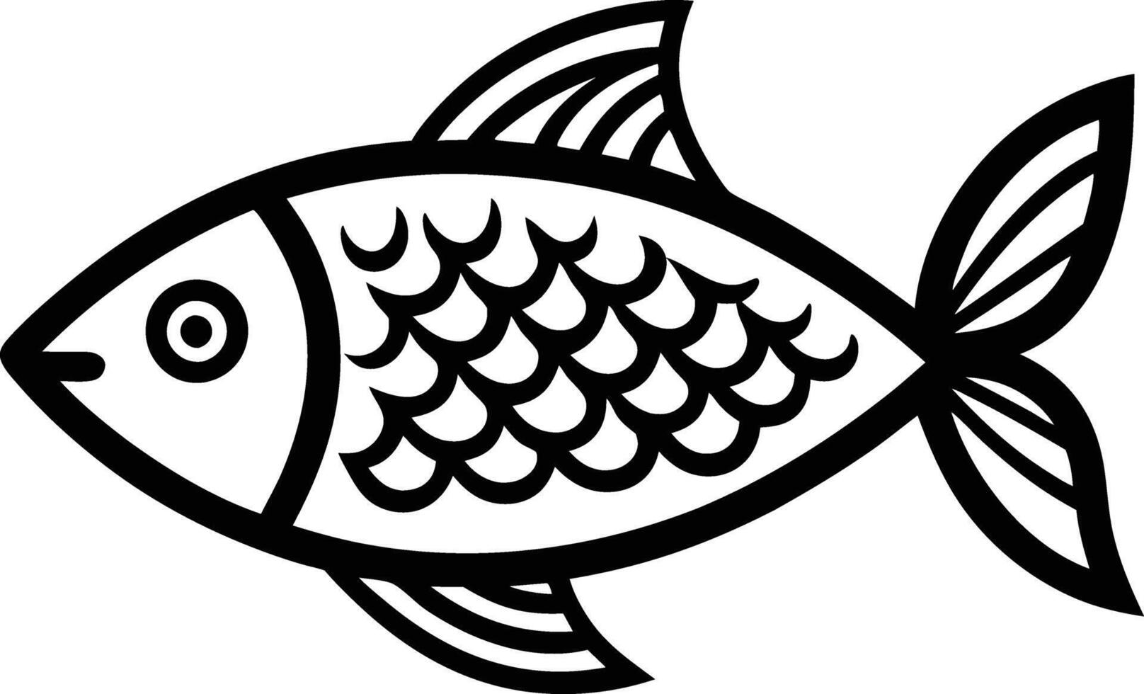 decorative fish line art. aquatic, water, nature, fresh, fish, sea vector