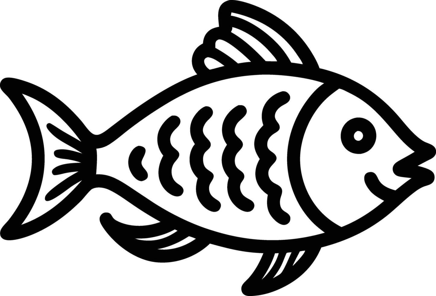 decorative fish line art. aquatic, water, nature, fresh, fish, sea vector