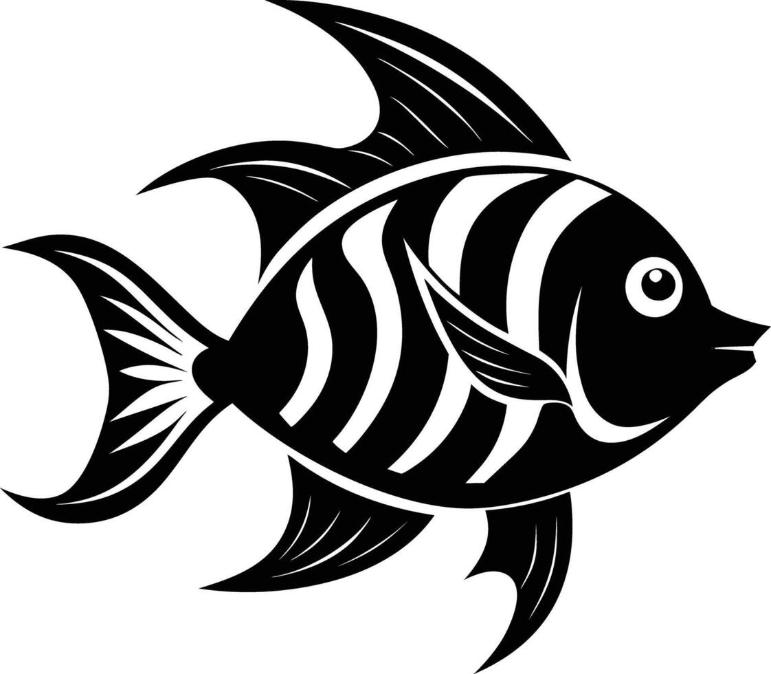 decorative fish line art. aquatic, water, nature, fresh, fish, sea vector