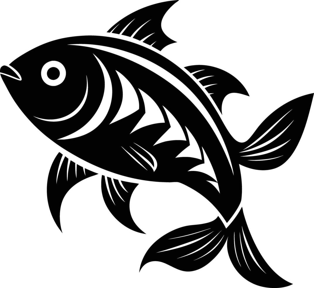decorative fish line art. aquatic, water, nature, fresh, fish, sea vector